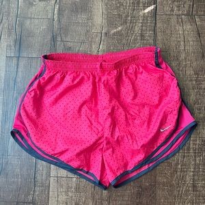 Nike Tempo pink polka dot running shorts NWT size large